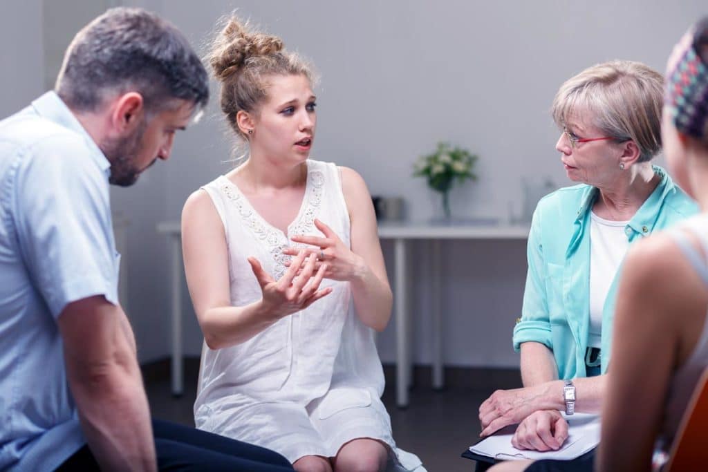 a family during an intervention