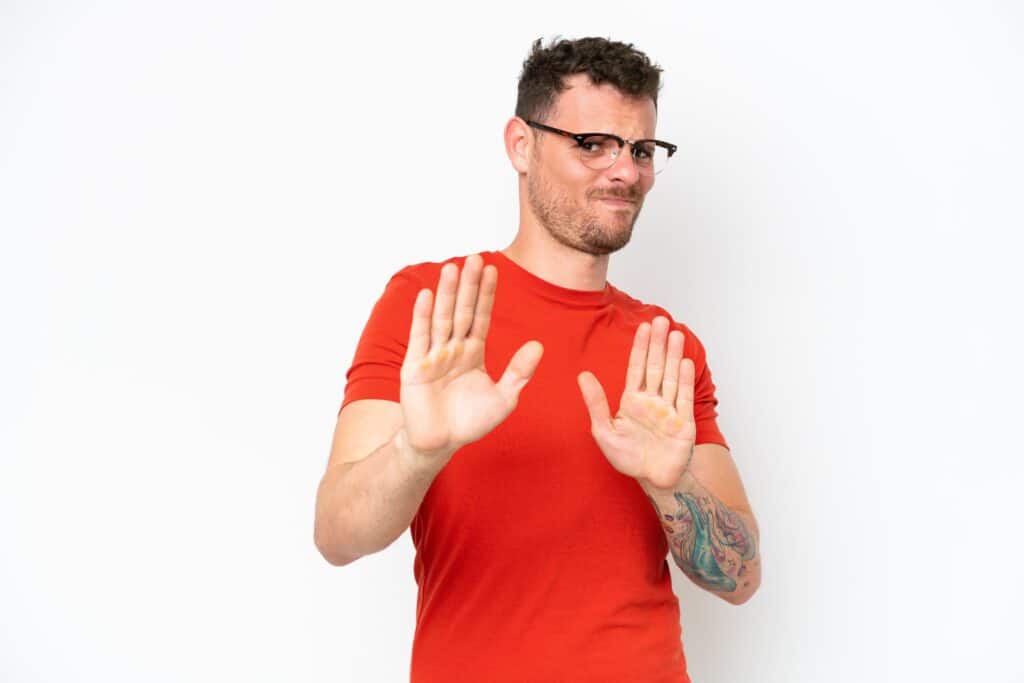 A recovering addict saying no to his friends attempts to get him to relapse.