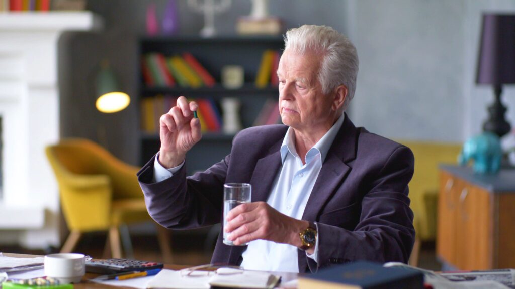 A successful businessman struggling with drug addiction.