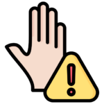 An icon showing a warning; this is meant to convey relapse prevention.