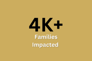 A badge displaying the 4,000 families we have impacted.