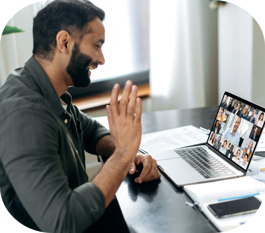 A man suffering from addiction receiving treatment via Virtual IOP.